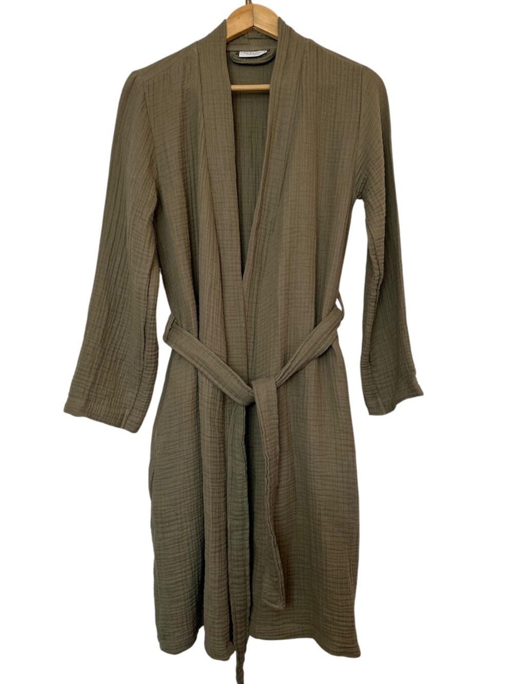 Parachute Cloud Robe in Moss Unisex XS/TP Airy Gauze Pockets Quiet Luxury Spa